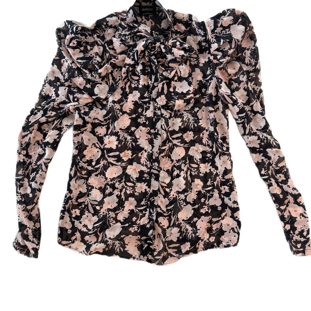 Bardot Black and Pink Floral Blouse - Picture 2 of 4